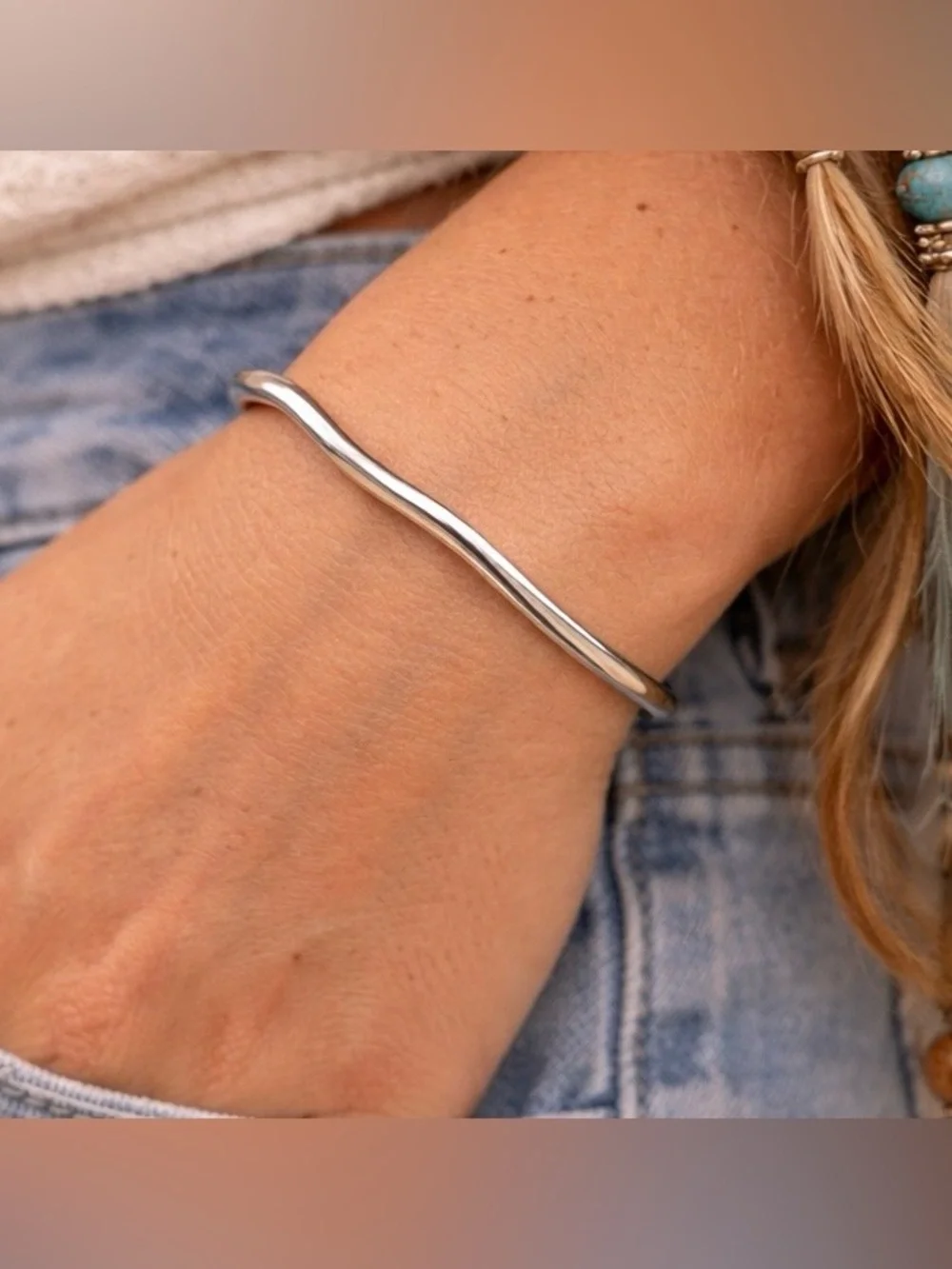 Sterling silver open bangle